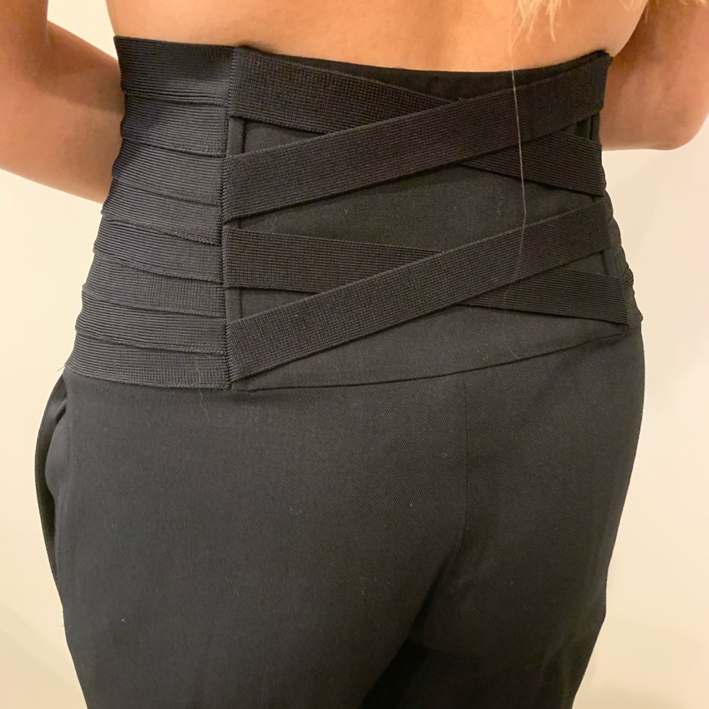Herve Leger Black High-Waisted Trousers - Picture 5 of 8